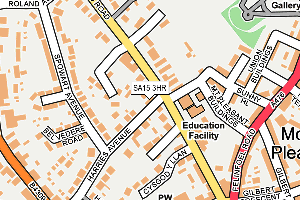 SA15 3HR map - OS OpenMap – Local (Ordnance Survey)