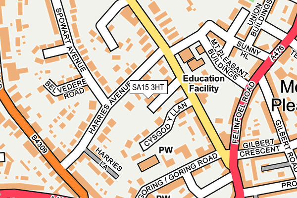 SA15 3HT map - OS OpenMap – Local (Ordnance Survey)