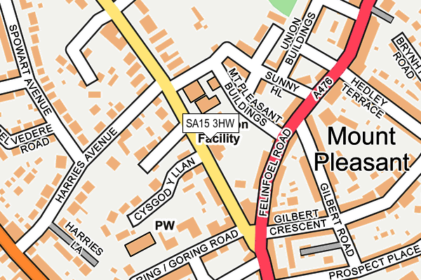 SA15 3HW map - OS OpenMap – Local (Ordnance Survey)