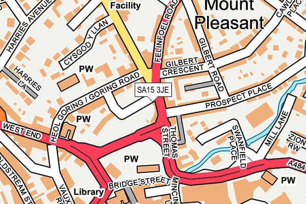 SA15 3JE map - OS OpenMap – Local (Ordnance Survey)