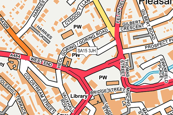 SA15 3JH map - OS OpenMap – Local (Ordnance Survey)