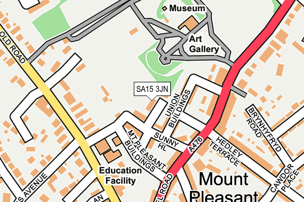 SA15 3JN map - OS OpenMap – Local (Ordnance Survey)