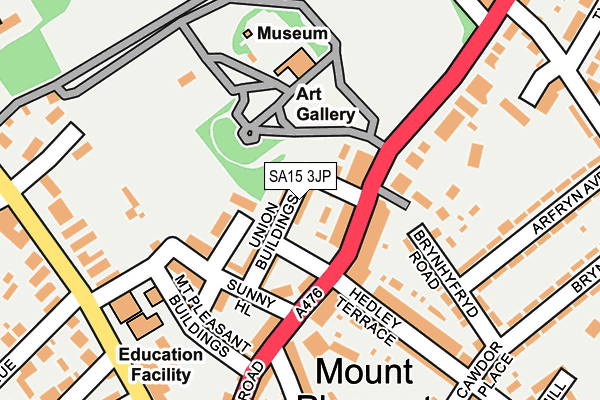 SA15 3JP map - OS OpenMap – Local (Ordnance Survey)