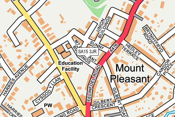 SA15 3JR map - OS OpenMap – Local (Ordnance Survey)