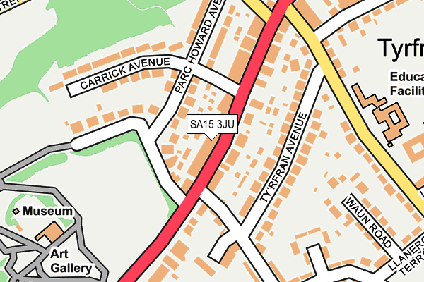 SA15 3JU map - OS OpenMap – Local (Ordnance Survey)