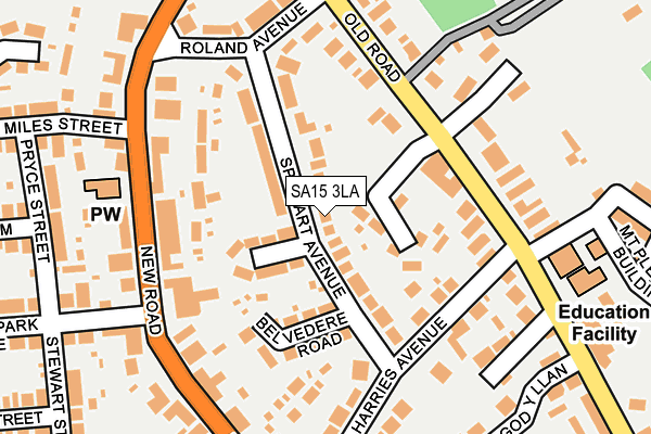 SA15 3LA map - OS OpenMap – Local (Ordnance Survey)