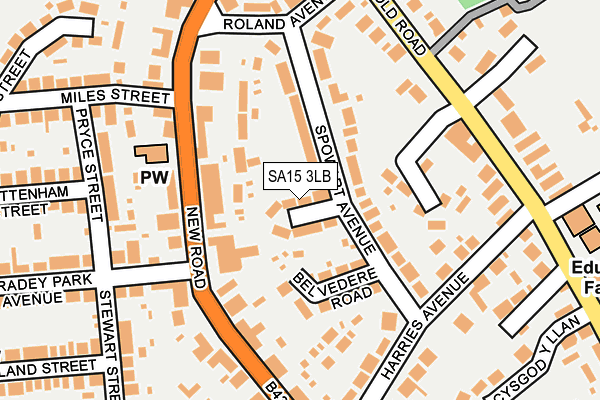 SA15 3LB map - OS OpenMap – Local (Ordnance Survey)