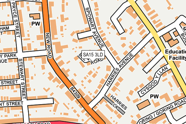 SA15 3LD map - OS OpenMap – Local (Ordnance Survey)