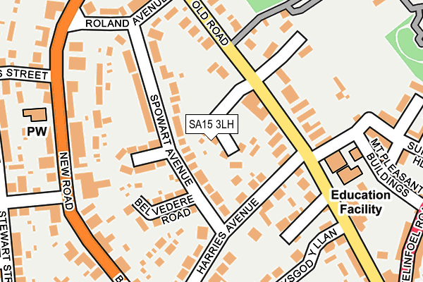 SA15 3LH map - OS OpenMap – Local (Ordnance Survey)