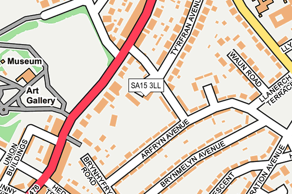 SA15 3LL map - OS OpenMap – Local (Ordnance Survey)