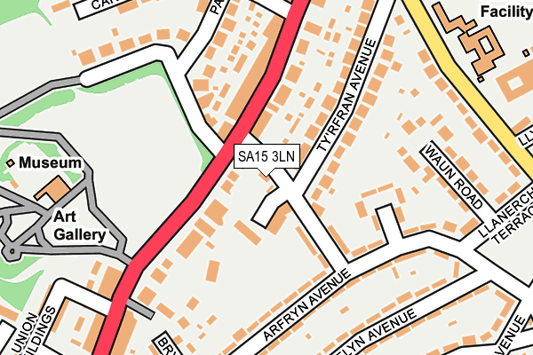 SA15 3LN map - OS OpenMap – Local (Ordnance Survey)