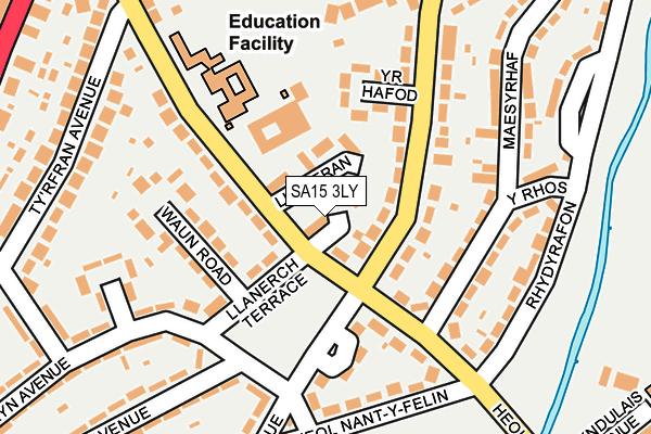 SA15 3LY map - OS OpenMap – Local (Ordnance Survey)