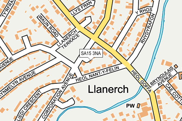 SA15 3NA map - OS OpenMap – Local (Ordnance Survey)