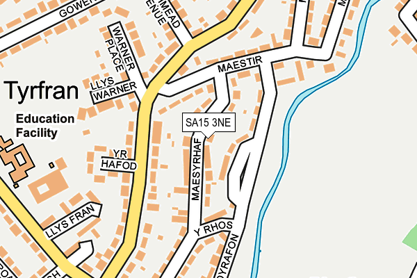 SA15 3NE map - OS OpenMap – Local (Ordnance Survey)