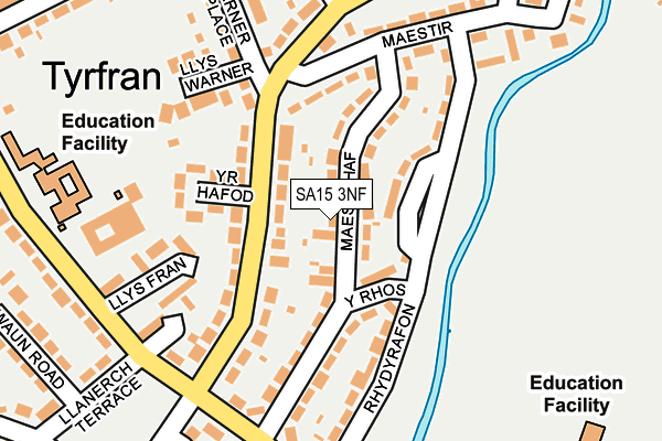 SA15 3NF map - OS OpenMap – Local (Ordnance Survey)