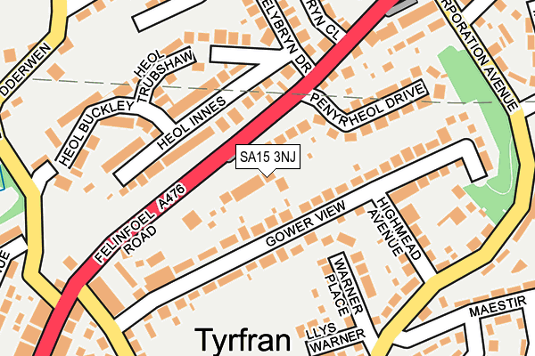 SA15 3NJ map - OS OpenMap – Local (Ordnance Survey)