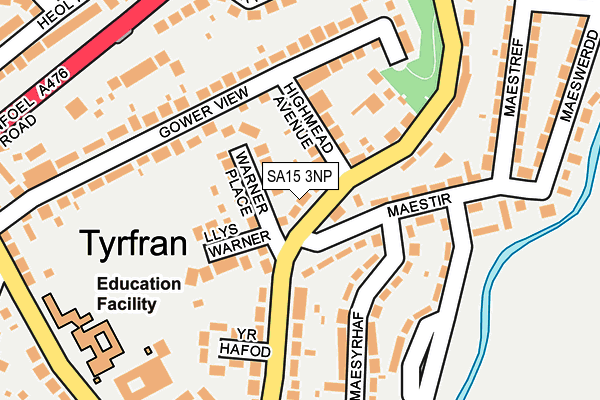 SA15 3NP map - OS OpenMap – Local (Ordnance Survey)