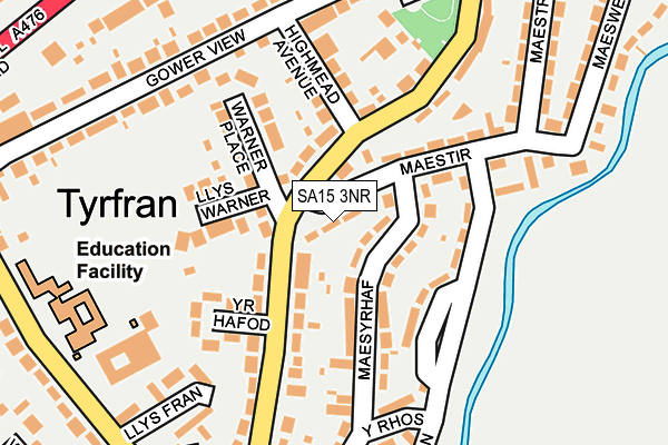 SA15 3NR map - OS OpenMap – Local (Ordnance Survey)