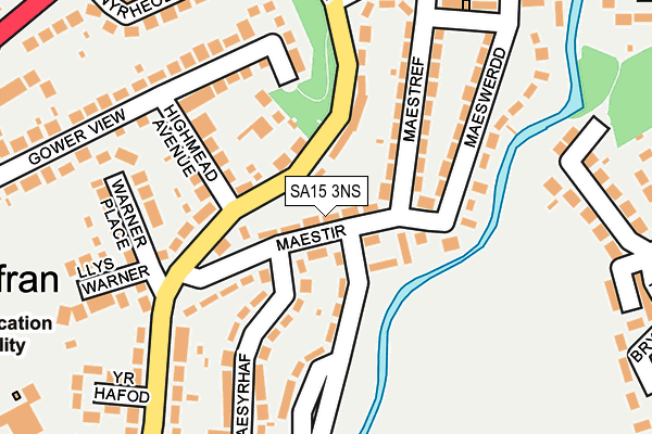 SA15 3NS map - OS OpenMap – Local (Ordnance Survey)