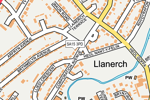 SA15 3PD map - OS OpenMap – Local (Ordnance Survey)