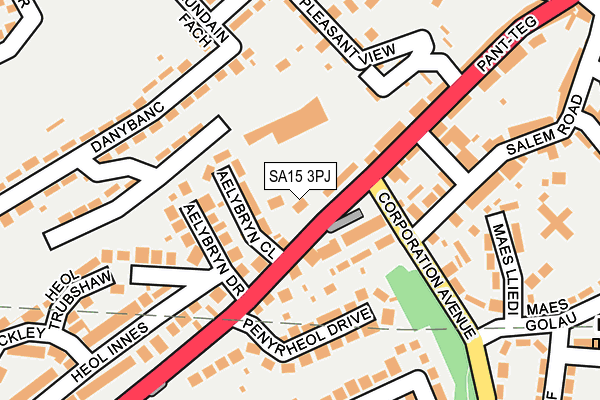 SA15 3PJ map - OS OpenMap – Local (Ordnance Survey)