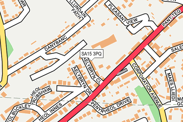 SA15 3PQ map - OS OpenMap – Local (Ordnance Survey)