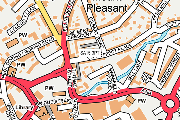 SA15 3PT map - OS OpenMap – Local (Ordnance Survey)