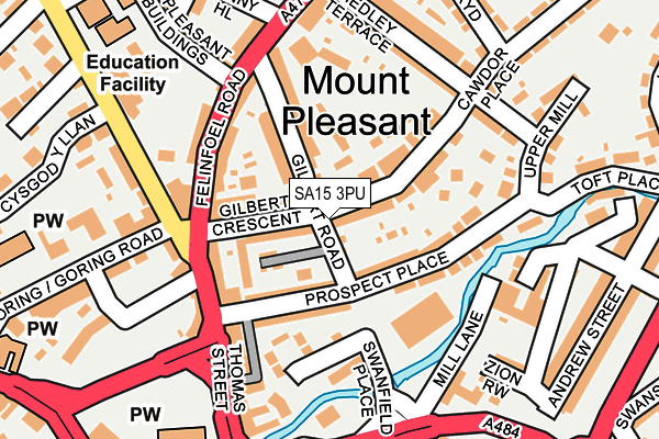 SA15 3PU map - OS OpenMap – Local (Ordnance Survey)