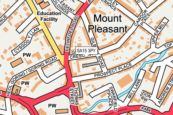 SA15 3PY map - OS OpenMap – Local (Ordnance Survey)