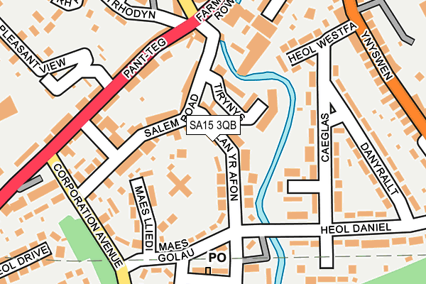 SA15 3QB map - OS OpenMap – Local (Ordnance Survey)