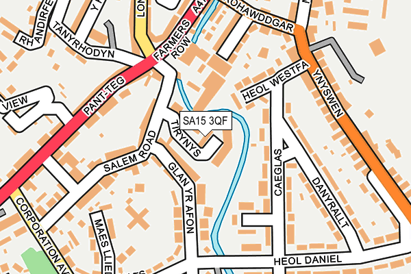 SA15 3QF map - OS OpenMap – Local (Ordnance Survey)