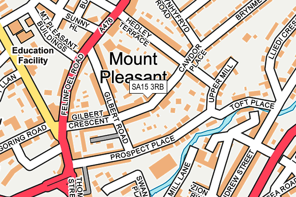 SA15 3RB map - OS OpenMap – Local (Ordnance Survey)