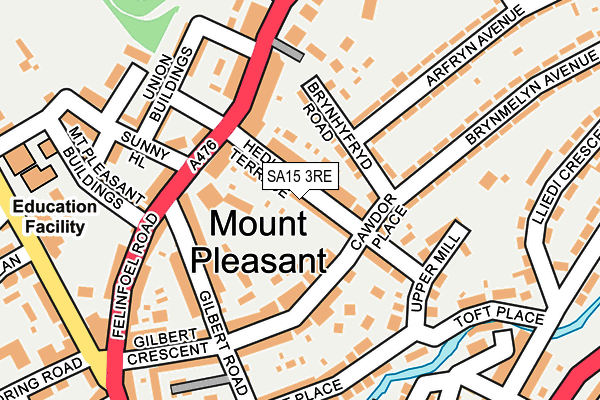 SA15 3RE map - OS OpenMap – Local (Ordnance Survey)