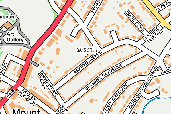 SA15 3RL map - OS OpenMap – Local (Ordnance Survey)
