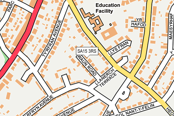SA15 3RS map - OS OpenMap – Local (Ordnance Survey)