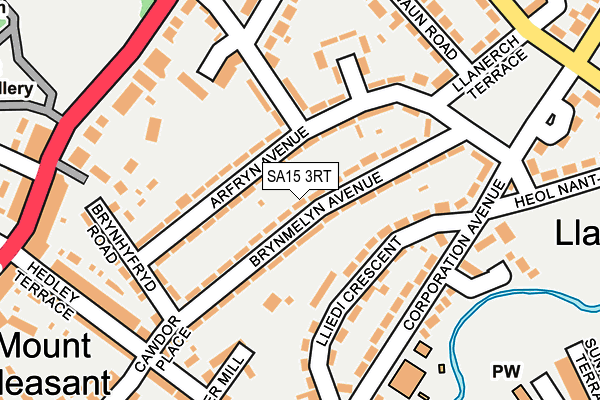 SA15 3RT map - OS OpenMap – Local (Ordnance Survey)