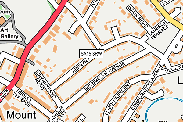 SA15 3RW map - OS OpenMap – Local (Ordnance Survey)