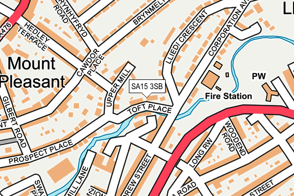 SA15 3SB map - OS OpenMap – Local (Ordnance Survey)