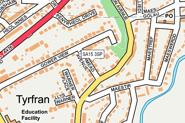 SA15 3SP map - OS OpenMap – Local (Ordnance Survey)