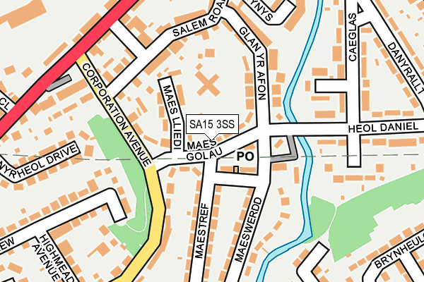 SA15 3SS map - OS OpenMap – Local (Ordnance Survey)