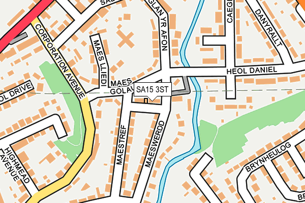 SA15 3ST map - OS OpenMap – Local (Ordnance Survey)