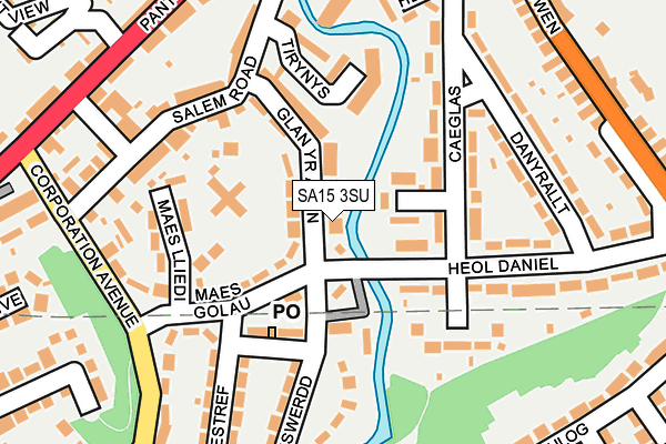 SA15 3SU map - OS OpenMap – Local (Ordnance Survey)