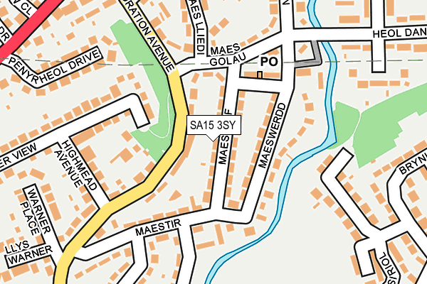 SA15 3SY map - OS OpenMap – Local (Ordnance Survey)