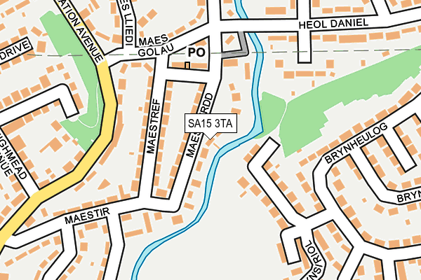 SA15 3TA map - OS OpenMap – Local (Ordnance Survey)