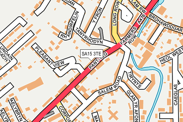 SA15 3TE map - OS OpenMap – Local (Ordnance Survey)