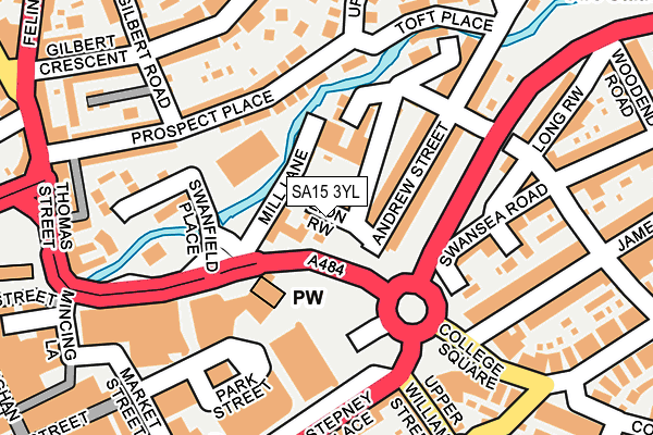 SA15 3YL map - OS OpenMap – Local (Ordnance Survey)