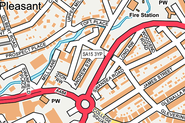 SA15 3YP map - OS OpenMap – Local (Ordnance Survey)