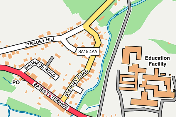 SA15 4AA map - OS OpenMap – Local (Ordnance Survey)