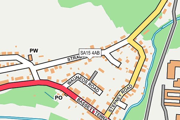 SA15 4AB map - OS OpenMap – Local (Ordnance Survey)