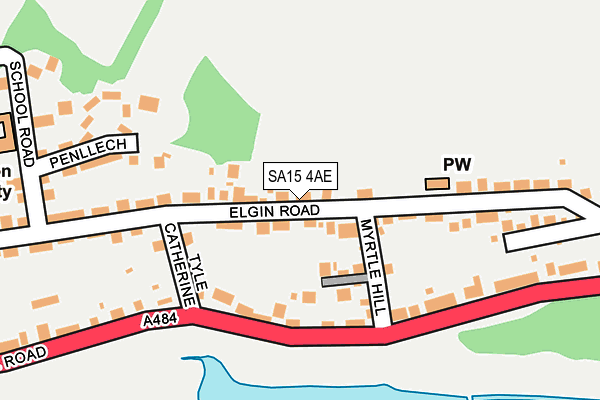 SA15 4AE map - OS OpenMap – Local (Ordnance Survey)